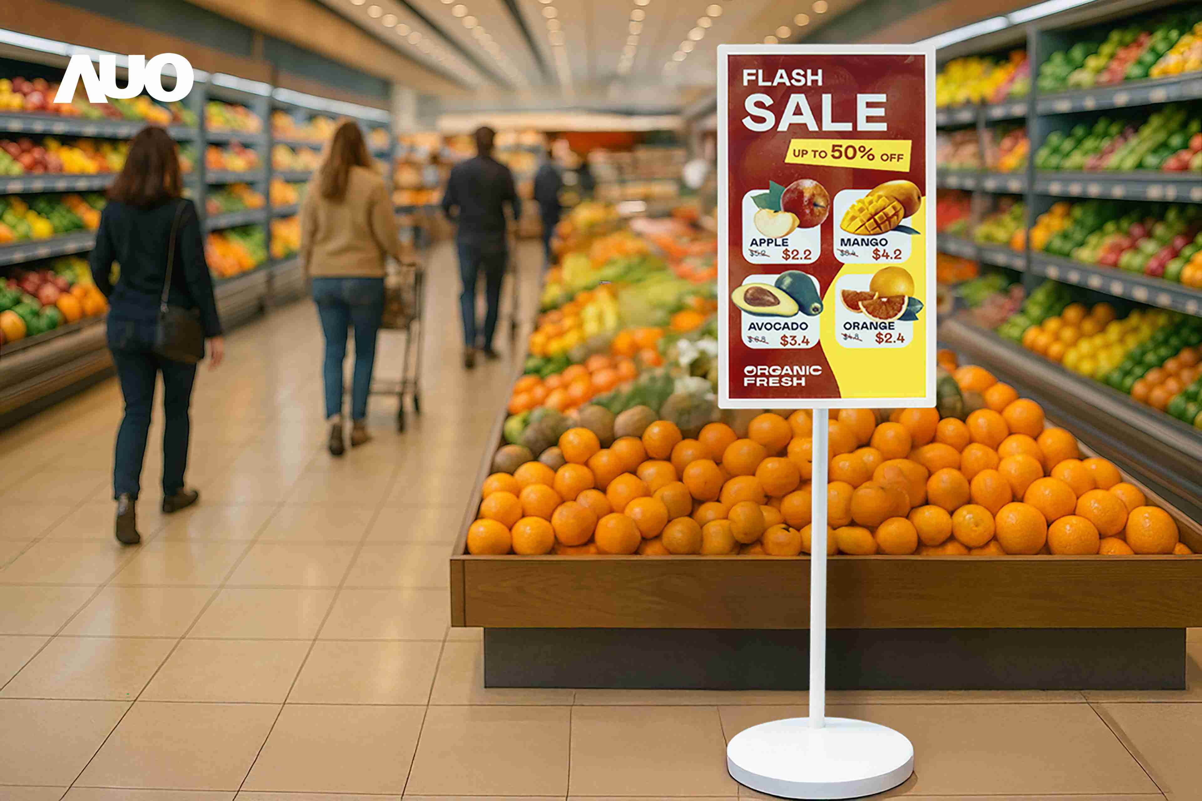 达擎首亮相低功耗、、全彩的〝aecoPost电子纸解决方案〞，，，仅在更新画面时需要微量的电力驱动，，，无需布建电线的便捷设计，，使其可灵活应用、、随意置放，，，，并可透过云端或行动装置app，，轻松管理及排程广告内容，，，，晋升店头营销利器。。。